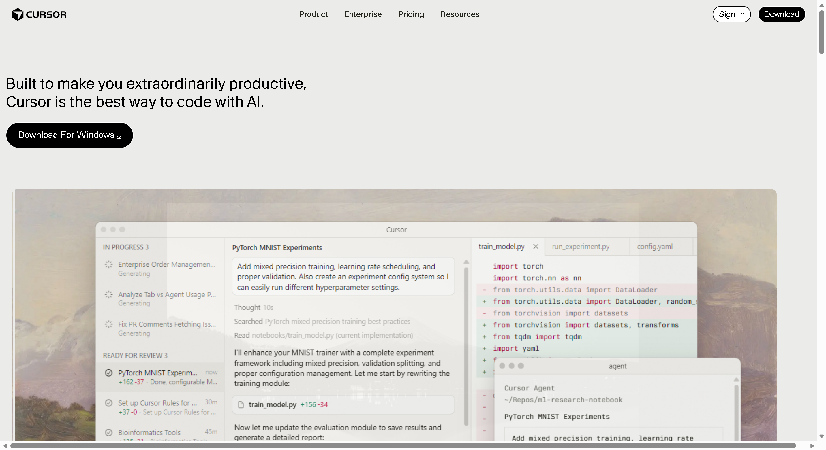 Cursor Landing Page Clone